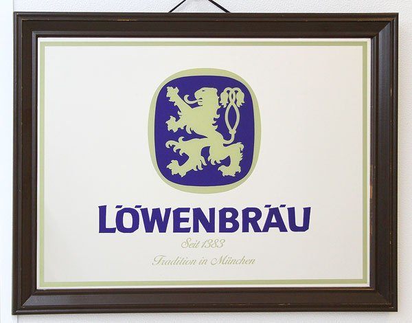 LOWENBRAU/ レーベンブロイ パブミラー/鏡 34×43.5cm 看板 ミラー - 安心保証・業界最安値の販売 福助